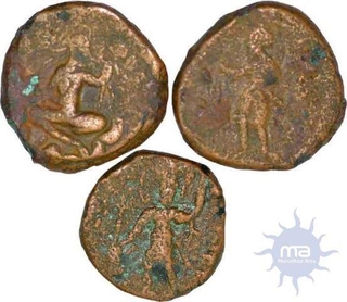 Copper Units of Three Coins of Kushana Dynasty.