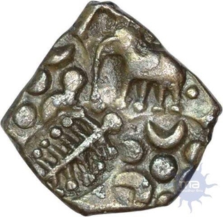 Silver Half Karshapana of Ashmaka Janapada. 