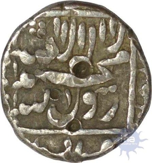 Silver Half Rupee of Shahjahan of Khanbayat Mint.