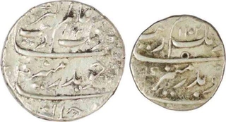 Set of Silver Rupee & Half Rupee of Aurangzeb Alamgir of Surat. 