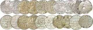 A lot of 20 Silver Rupees of Aurangzeb Alamgir different AH Year of Surat Mint.