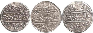 Silver(3) Half  Rupee Abidi of Tippu Sultan of Mysore Kingdom.