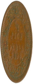 Copper Half Pice  of Victoria Empress of Calcutta Mint of 1899.