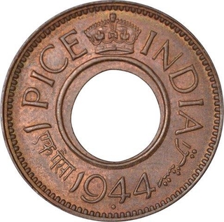 Copper One Pice of King George VI of Bombay Mint of 1944.