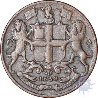 Copper One Quarter Anna of East India Company of England Mint of 1858.