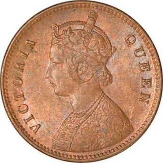 Copper One Quarter Anna of Victoria Queen of Calcutta mint of 1862.