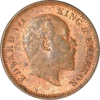 Copper One Quarter Anna of King Edward VII of Calcutta mint of 1905.