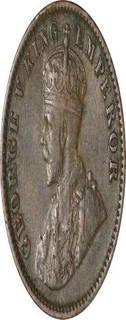 Copper Quarter Anna of King George V of Calcutta Mint of 1916.