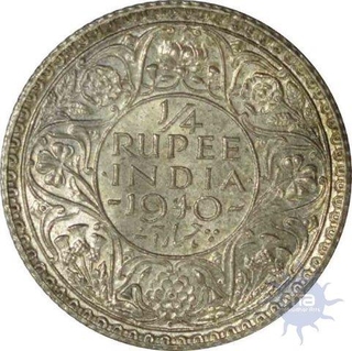 Silver Quarter Rupee of King George VI of Bombay Mint of 1940.