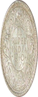 Silver Quarter Rupee of King George VI of Bombay Mint of 1940.