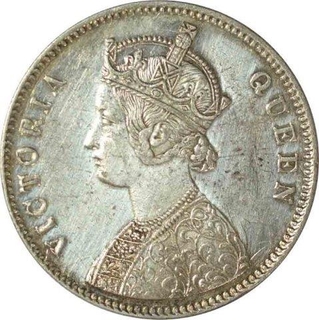 Silver Rupee of Victoria Queen of Bombay Mint of 1862.