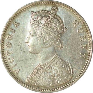 Silver Rupee of Victoria Queen of Bombay Mint of 1862.