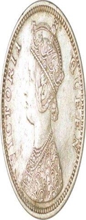 Silver Rupee of Victoria Queen of Bombay Mint of 1862.