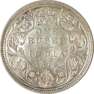 Silver Rupee of Victoria Queen of Bombay Mint of 1876.