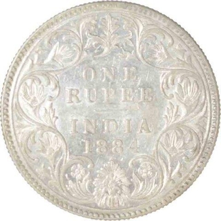 Silver Rupee of Victoria Empress of Bombay Mint of 1884.