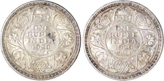 Lot of  Two Silver Rupee of  King George V of Calcutta Mint of 1920