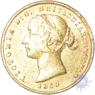 Gold Half  Sovereign of Australia of  Victoria Queen of Sydney mint 1858.