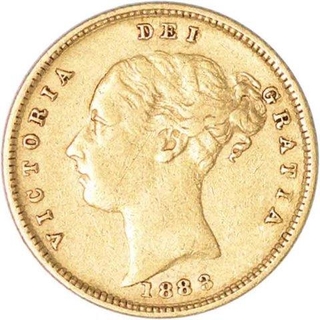 Gold Half Sovereign Of Sydney Mint Of Victoria Queen.