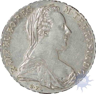 Silver Thaler of Austria of Burgau of Maria Theresa of 1780.