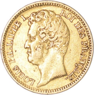 Gold Twenty Francs of Louis Philippe I of the year 1831.