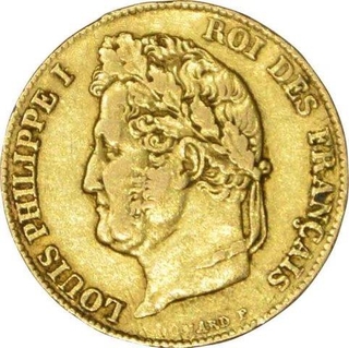 Gold Twenty France of Louis Philippe I of the year 1840.