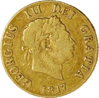 Gold Half Sovereign of United Kingdom of King Georgius III of 1817