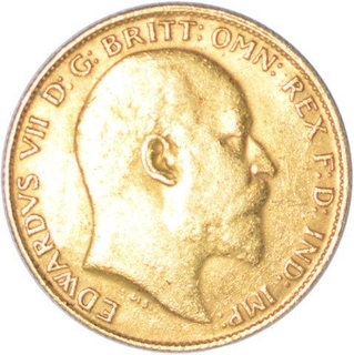 Gold Half  sovereign of Edward VII of United Kingdom.