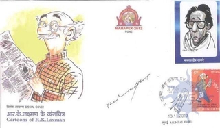 Autograph of R. K. Laxman for Honur to Balasaheb Thakre.