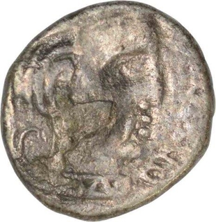 Silver Drachma Coin  of Svami Rudrasena III of Kardamaka Family of Western Kshtrapas.