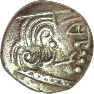 Silver Drachma  Coin of Krishnaraja of Kalachuris of Mahishmati.