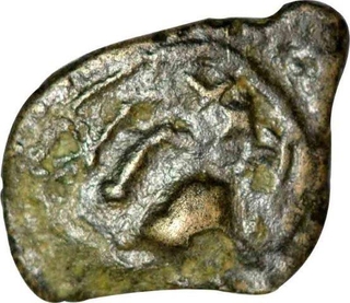 Copper Quarter Coin of Vishnukundin Dynasty.