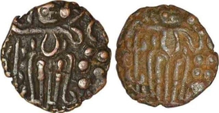 Copper Kasu Coin of Rajaraja I of Chola Empire.