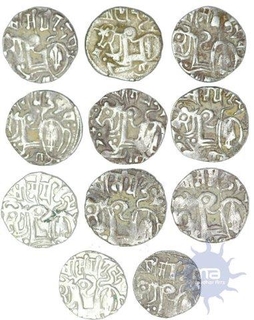 of Silver Jital Coins of Samata Deva of Turk and Hindu shahis of kabul and Ohind.