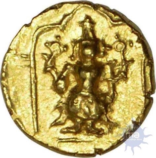 Gold Half Varaha Coin of Venkatapathiraya II of Aravidu Dynasty of Vijayanagara Empire.