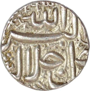 Silver One Rupee Coin of Akbar of Ahmadabad mint of month Khurdad.