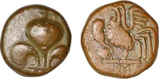 Copper Doudou Coin of Pondicherry Mint of India French.