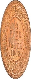 Copper Half Pice Coin of King Edward VII of  Calcutta Mint of 1903.