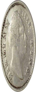 Silver Quarter Rupee Coin of King William IIII of Calcutta Mint of 1835.