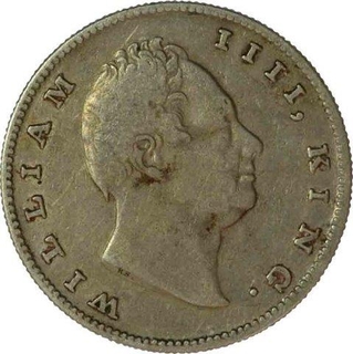 Silver One Rupee Coin of King William IIII of Calcutta Mint of 1835.