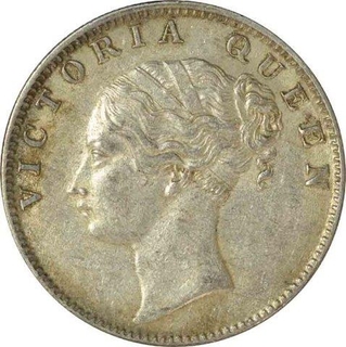 Silver One Rupee Coin of Victoria Queen of Calcutta Mint of 1840.