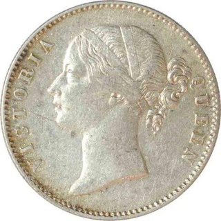 Silver One Rupee Coin of Victoria Queen of Madras Mint of 1840.