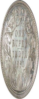 Silver One Rupee Coin  of Victoria Empress of Bombay Mint of 1880.