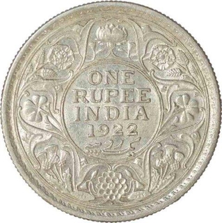 Silver One Rupee Coin of King George V of Bombay Mint of 1922.