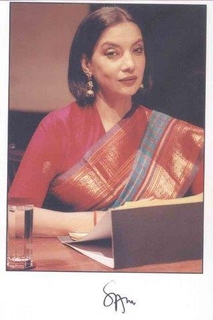 Autograph of Shabana Azmi of Indian actress of film of television and theatre.