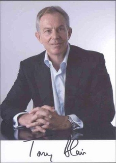 Autograph of Tony Blair of Former Prime Minister of the United Kingdom.