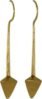 Lanky Gold Muru Earrings from Rabari Region.