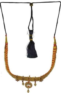 Kolhapuri Gold Necklace studdedded with Rubies.