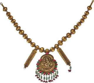 Gold Hand Craft Necklace of Lord Balakrishna.