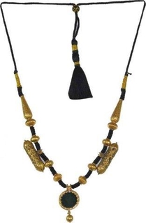 Gold Necklace from Tamil Nadu region of gold Polki beads.