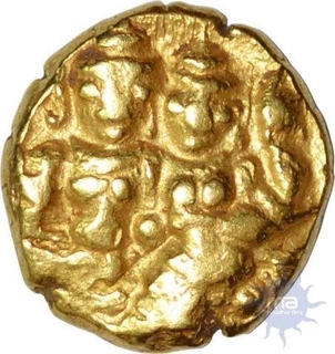 Gold Half Varaha Coin of Harihara II of Vijayanagara Empire.